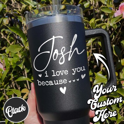 I Love You For Your Personality Tumbler 40oz, Valentines Laser Tumbler, Valentines Laser Engraved Tumblers, Personalized Valentines Day Gift - image1